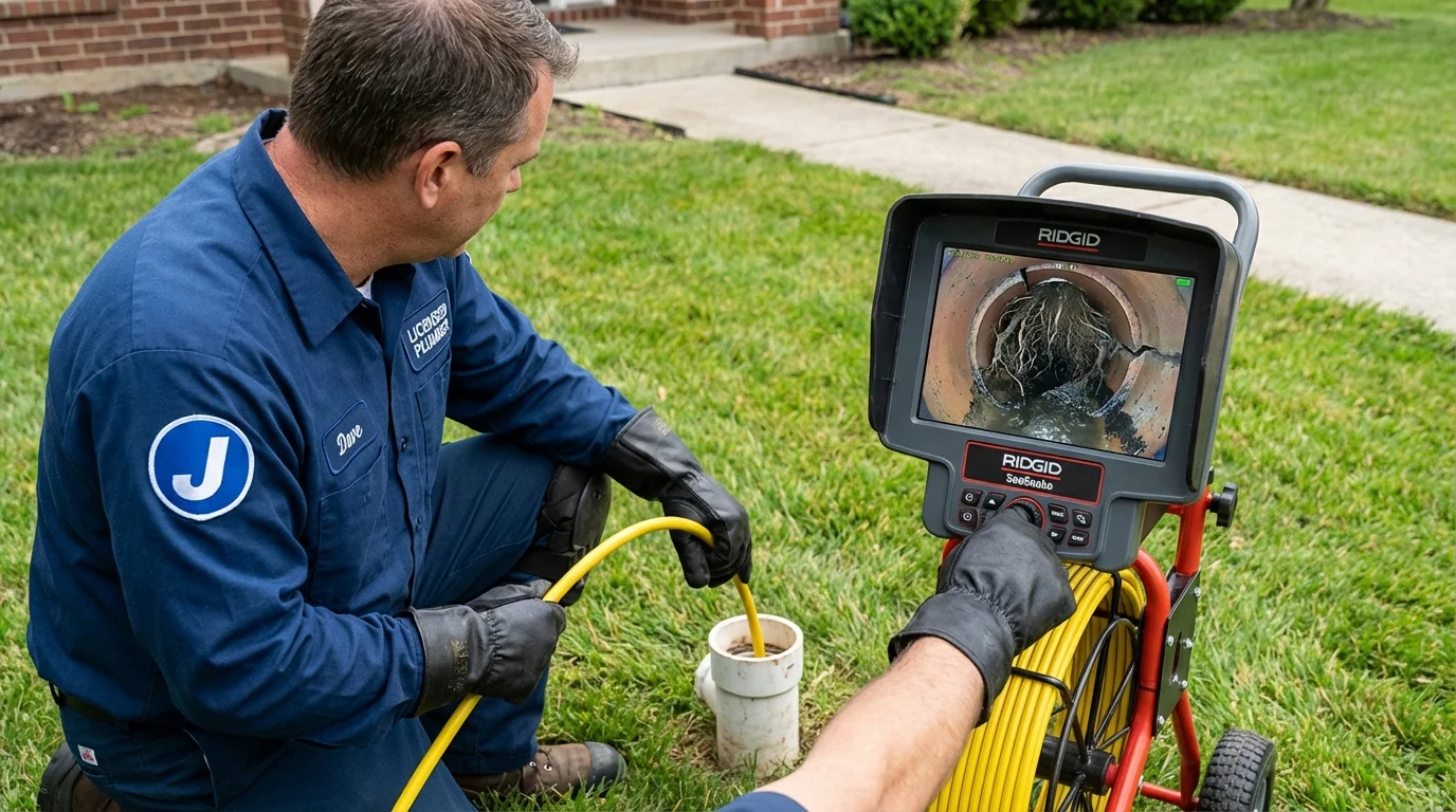 Sewer camera inspection being performed by Johns Plumbing LLC in Bokeelia